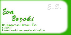 eva bozoki business card