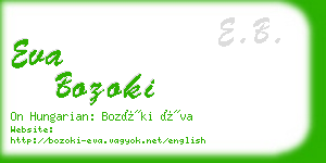eva bozoki business card